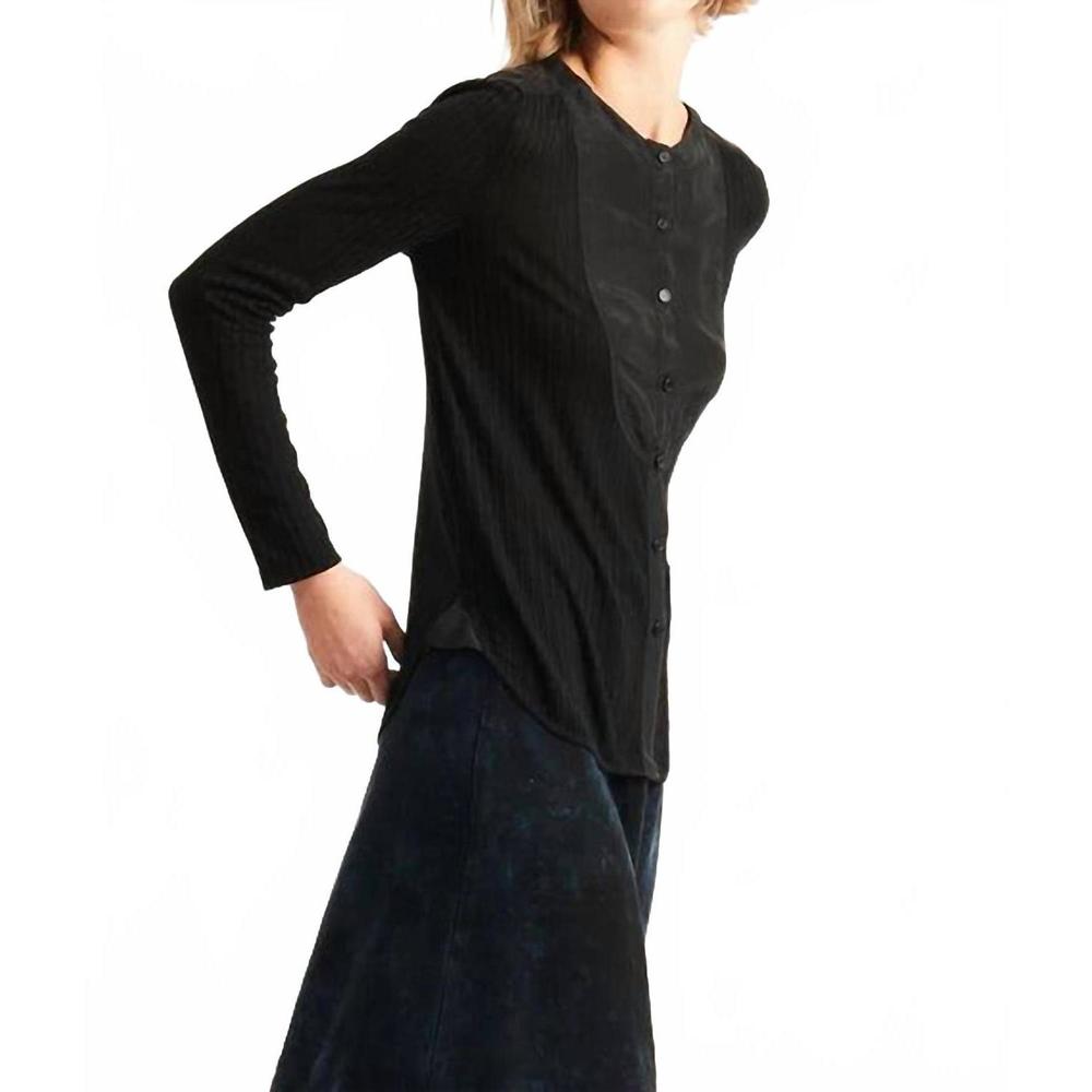 NEW RAQUEL ALLEGRA silk elia top in black - Picture 3 of 4